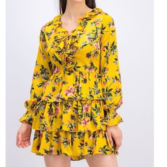 AVEC LES FILLES Floral Ruffled Dress - Picture 1 of 16